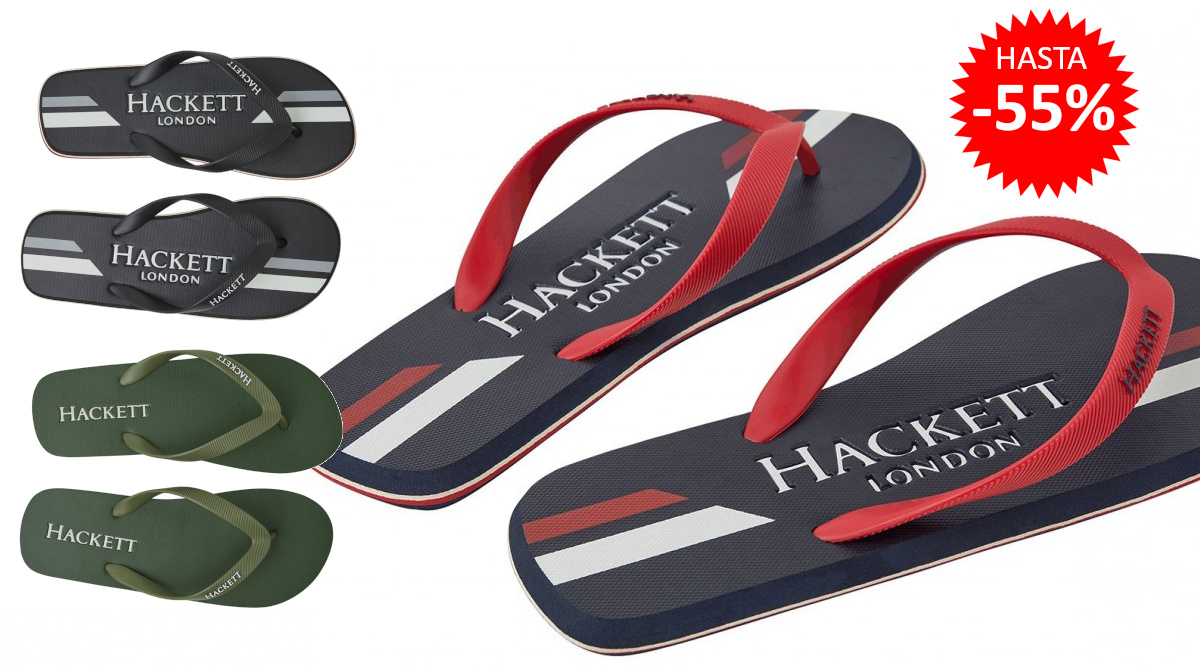 Chanclas Hackett London baratas, calzado de marca barato, ofertas en sandalias chollo