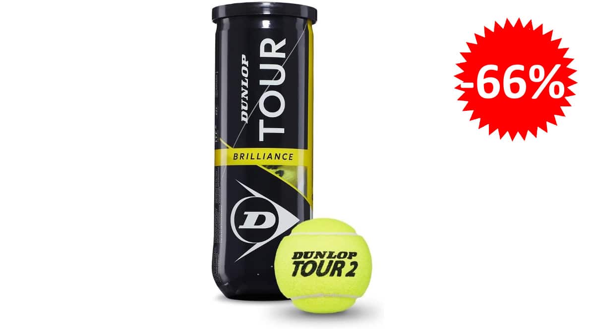 Pelotas de tenis Dunlop Tour 2 baratas, pelotas de tenis de marca baratas, ofrtas en material deportivo, chollo