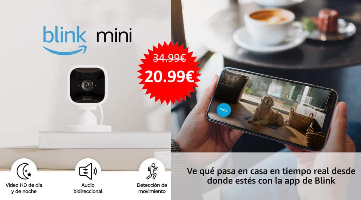 Cámara de vigilancia Blink Mini barata. Ofertas en dispositivos Amazon, dispositivos Amazon baratos, chollo