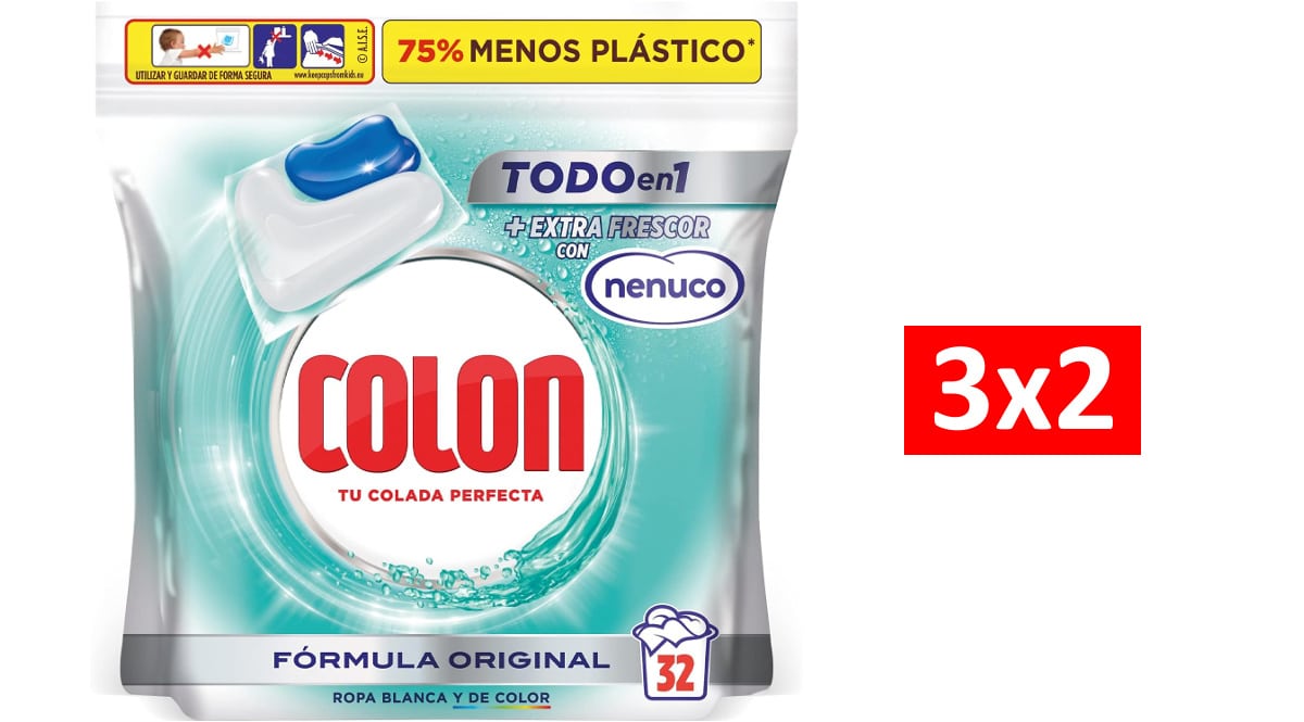 DEtergente en cápsulas Colón nenuco barato, detergentes para la ropa de marca baratos, ofertas en supermercado, chollo