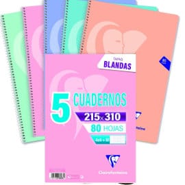 Pack de 5 cuadernos Clarielafontaine baratos, libretas baratas, ofertas en material escolar