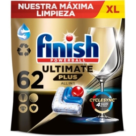 62 cápsulas de detergente para lavavajillas Finish Ultimate Plus baratas. Ofertas en supermercado, chollo