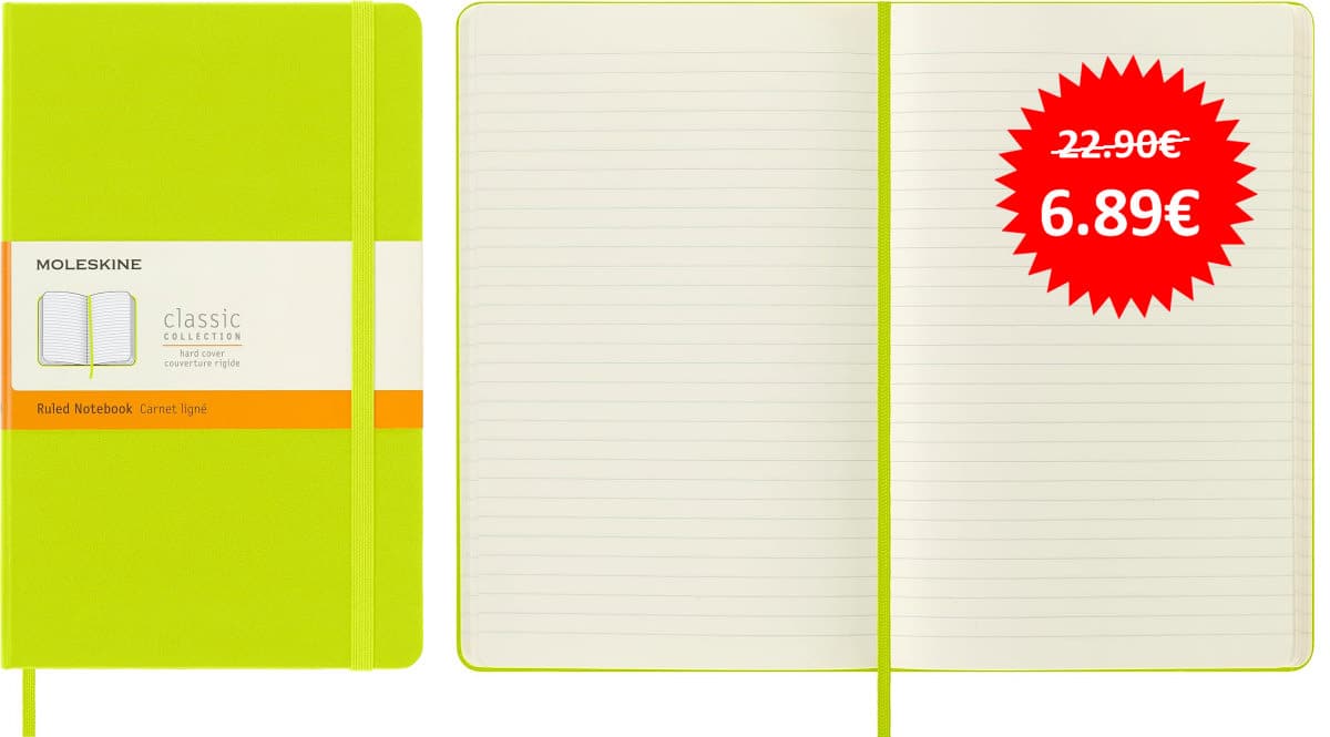 Cuaderno clásico de tapa dura Moleskine 240 páginas barato, ofertas en cuadernos de notas, cuadernos de notas baratos, chollo
