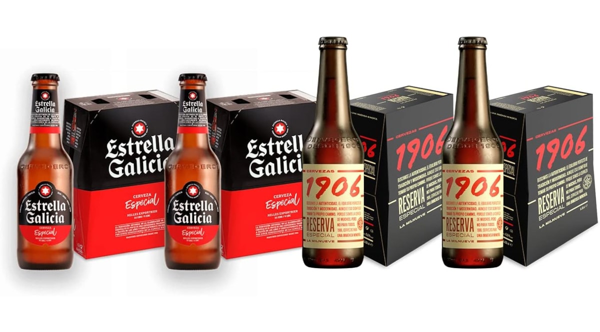 Pack combinado de cerveza Estrella Galicia y 1906 barato, cervezas baratas, ofertas en supermercado chollo