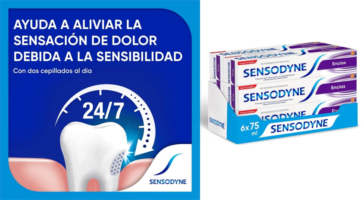Pack de 6 tubos de pasta de dientes Sensodyne Encías barata. Ofertas en supermercado, chollo
