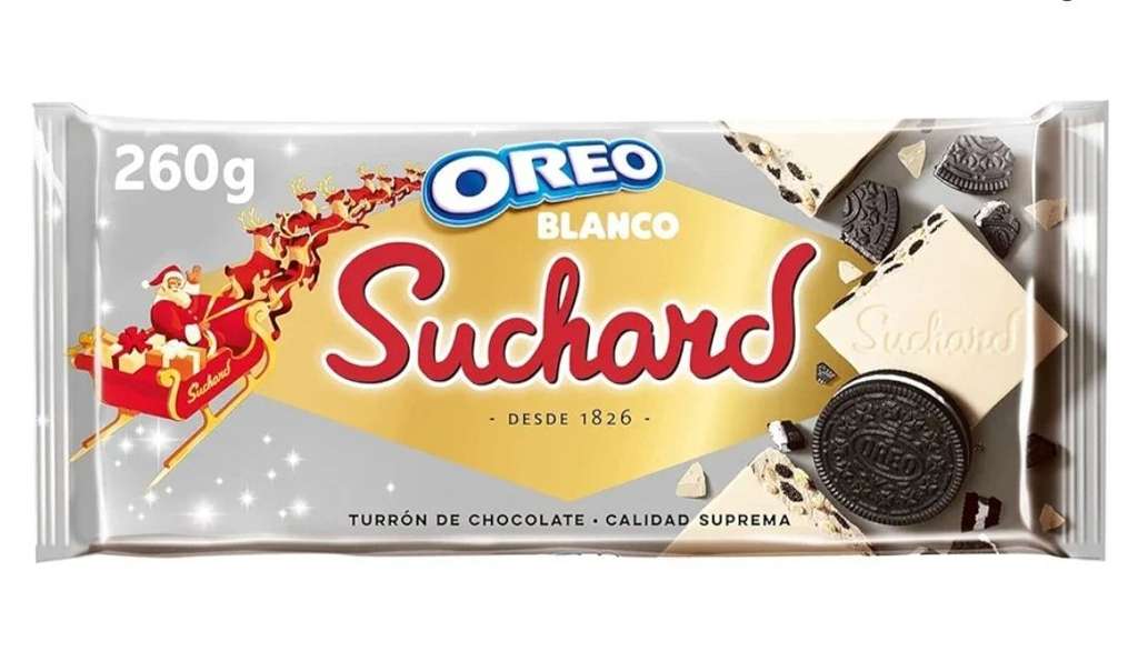 Tableta de Turrón Suchard Oreo Chocolate Blanco, Galleta y Arroz Inflado 260g – 2.93€ – 26% Descuento